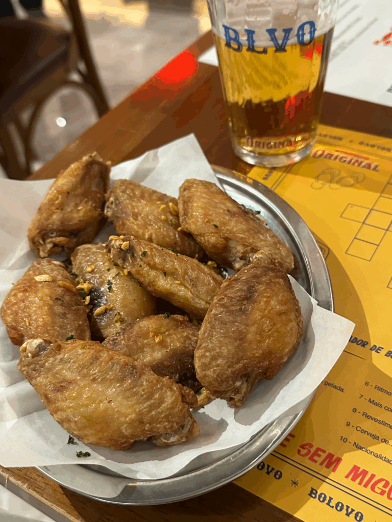 Tulipas de frango, uma outra opção do cardápio do boteco jovem zona norte, boteco bolovo