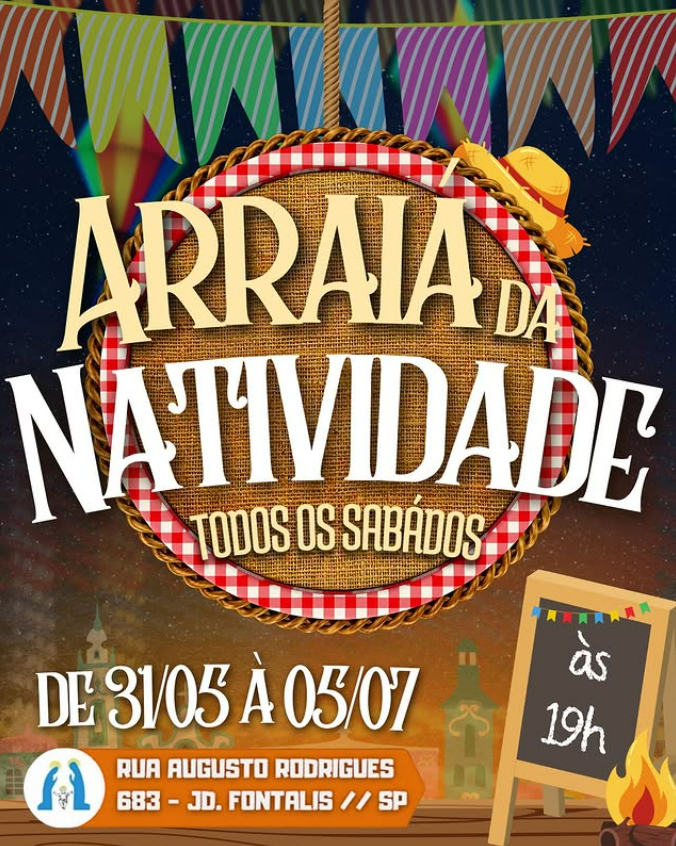 Festa junina com musica ao vivo, brincadeiras e comidas típicas no Jardim Fontalis