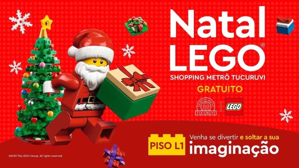 Natal na zona norte fica ainda mais divertido com o natal LEGO do shopping metrô tucuruvi